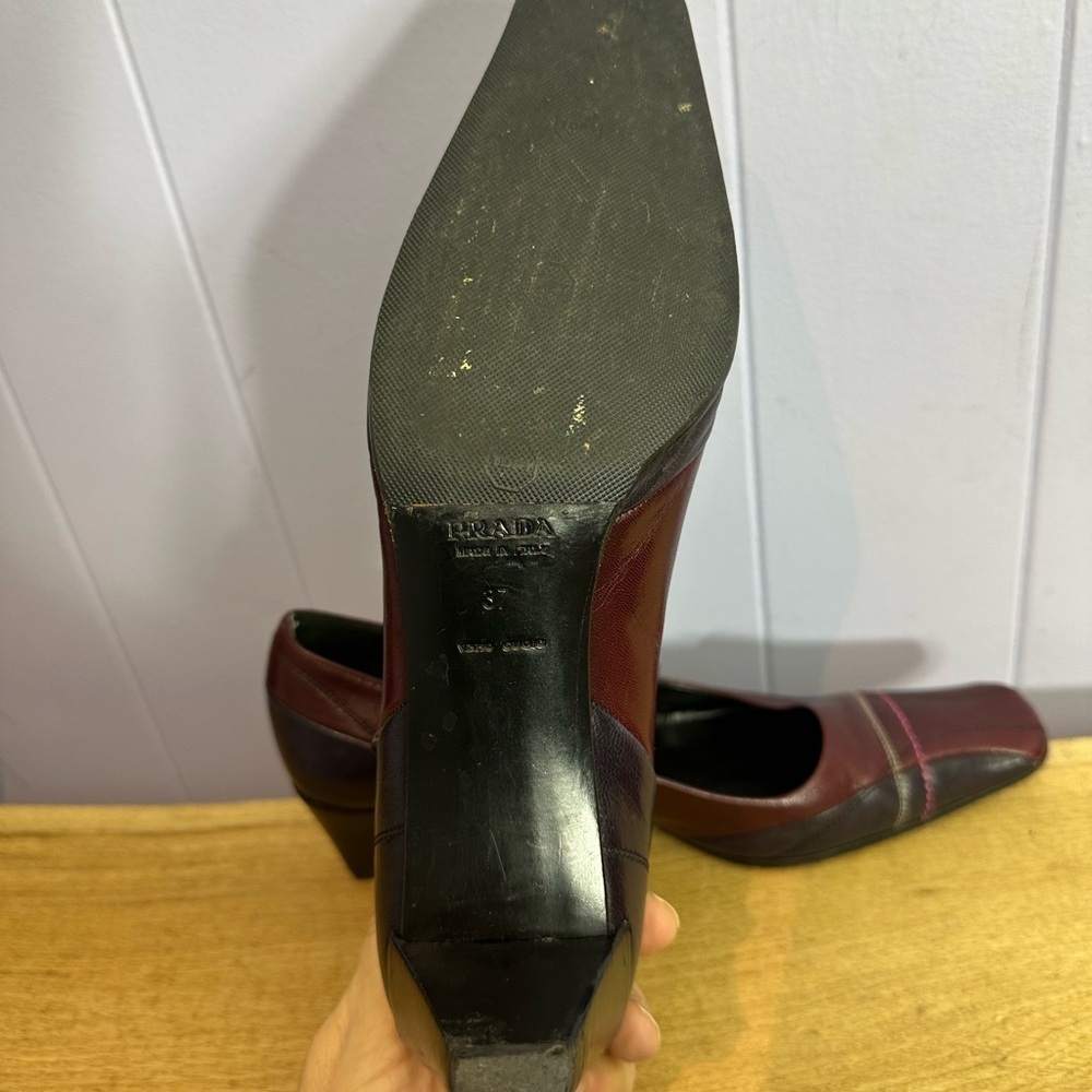 Prada Burgundy Mary Jane Heels - Picture 5 of 11